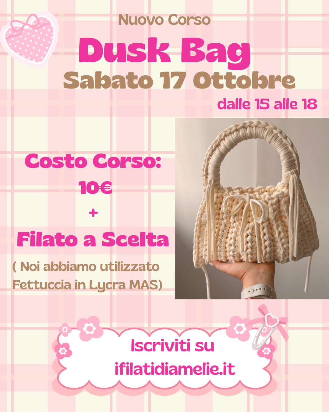 corso ai ferri, corso ai ferri pavia, corso uncinetto, corso borsa uncinetto, corso creativo ferri, corso creativo uncinetto